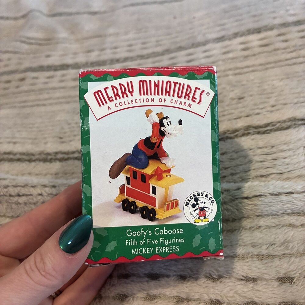 Hallmark Mickey's Locomotive + Goofy Caboose Merry Miniatures Keepsake Ornaments